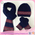 Зима мужчины настроены вязаная шапка перчатки шарф набор